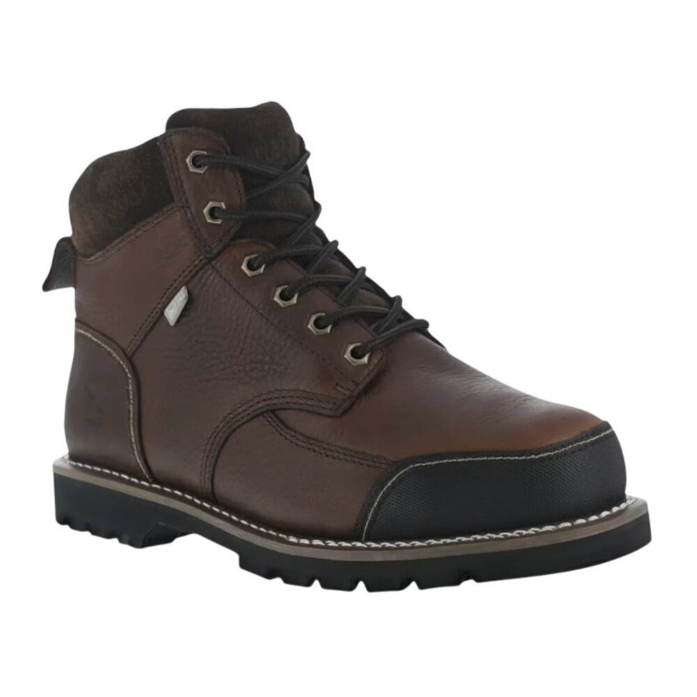 Iron Age Mens Dozer 6 Work Boots US 6 Wide Brown Leather Steel Toe NIB